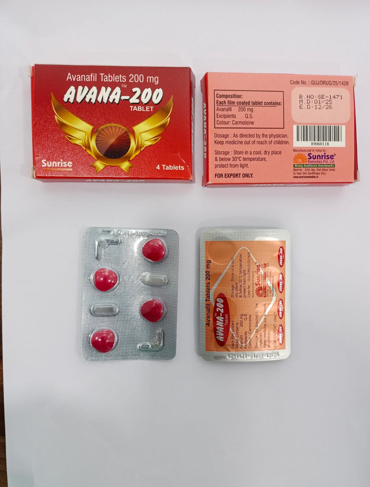 AVANA-200  / box 4 pills